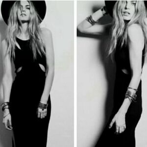 NWT Blessed Are Meek S Sexy Holey Smoke BodyCon Dress Black Cut Out Boho Indie